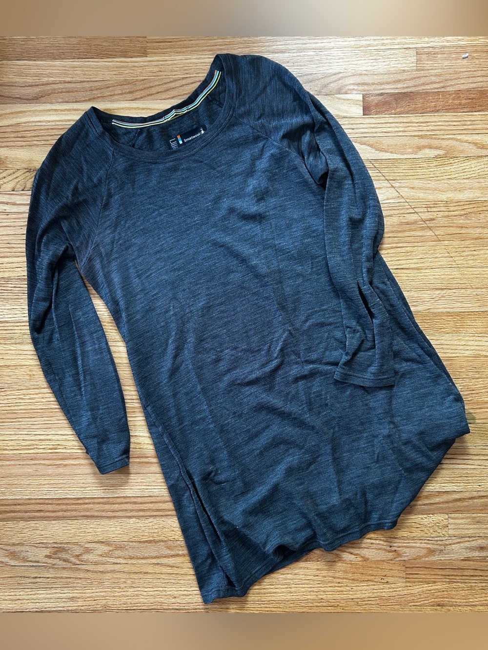 Smartwool Scoop Neck Long Sleeve Lightweight Merino Wool Tunic Dress Sz L